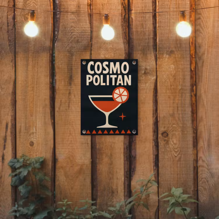 Tuinposter - Cocktail - Zwart - Illustratie — 2