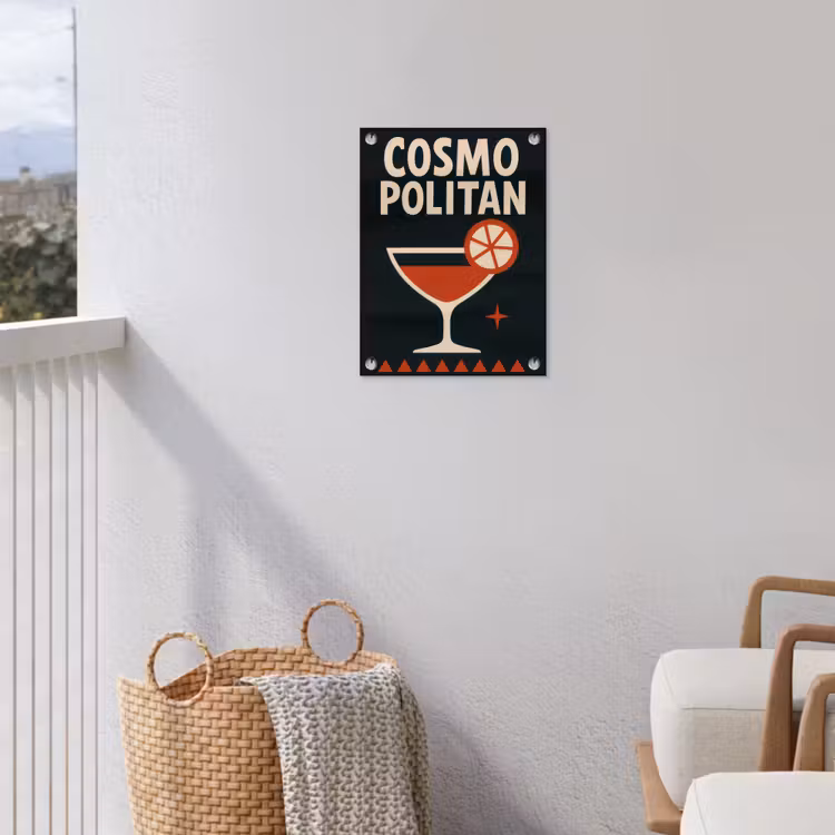 Tuinposter - Cocktail - Zwart - Illustratie — 3