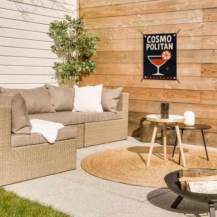 Tuinposter - Cocktail - Zwart - Illustratie — 4
