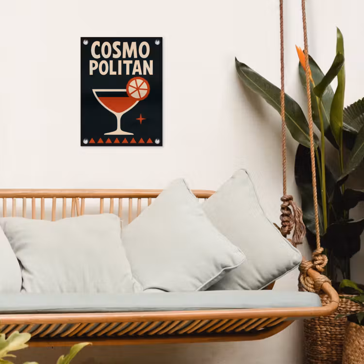 Tuinposter - Cocktail - Zwart - Illustratie — 5