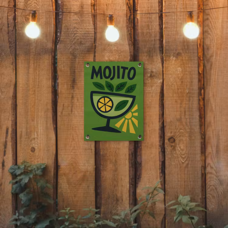 Tuinposter - Mojito - Cocktail - Citroen - Groen — 2