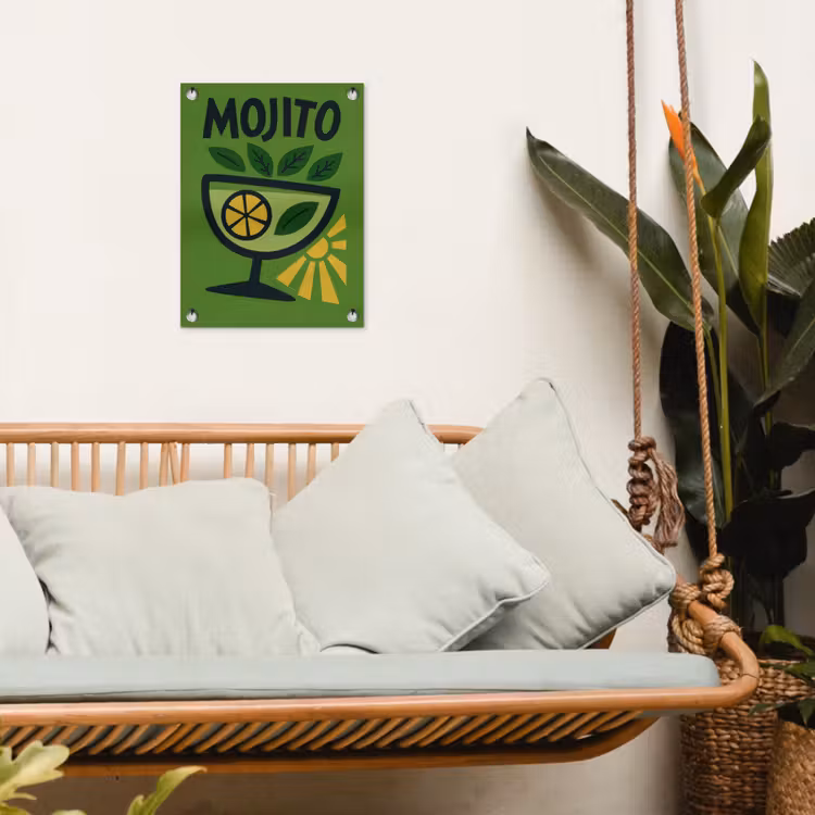 Tuinposter - Mojito - Cocktail - Citroen - Groen — 5