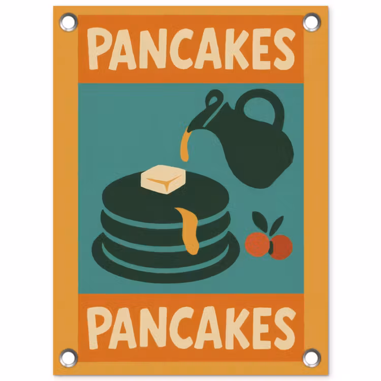 Tuinposter - Pannenkoeken - Siroop - Illustratie - Oranje — 1