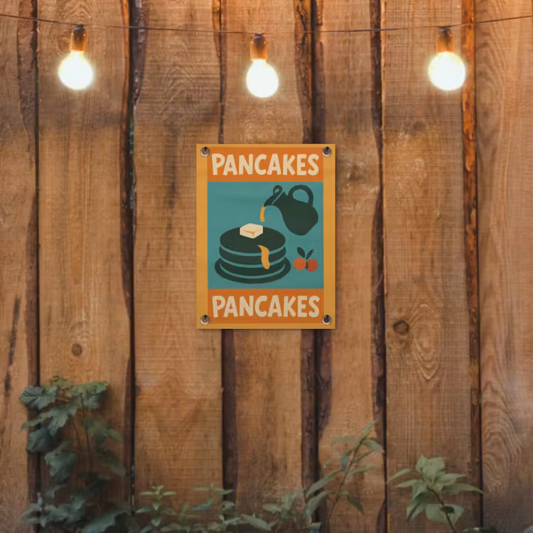 Tuinposter - Pannenkoeken - Siroop - Illustratie - Oranje — 2