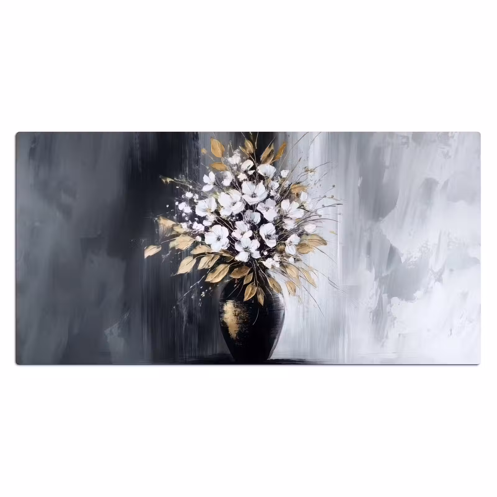 Bureau onderlegger - Bloemen - Wit - Vaas - Abstract — 1