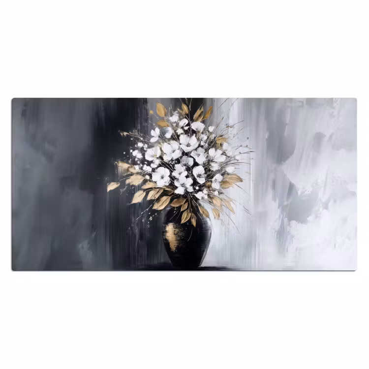 Bureau onderlegger - Bloemen - Wit - Vaas - Abstract — 1