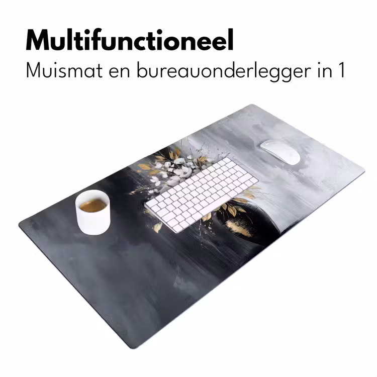 Bureau onderlegger - Bloemen - Wit - Vaas - Abstract — 6