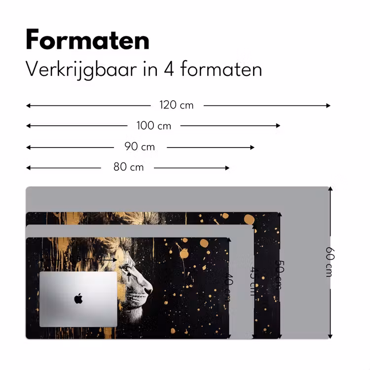 Bureau onderlegger - Portret - Leeuw - Abstract - Goud — 7