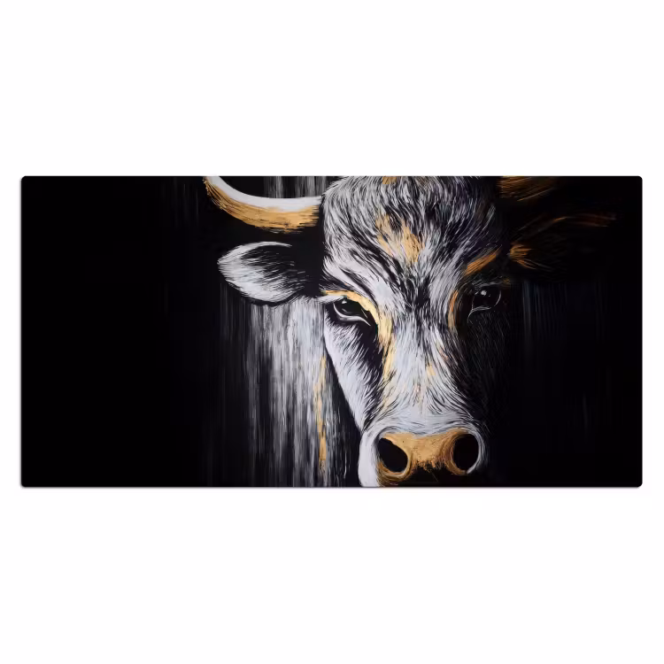 Bureau onderlegger - Stier - Hoorns - Snuit - Goud — 1
