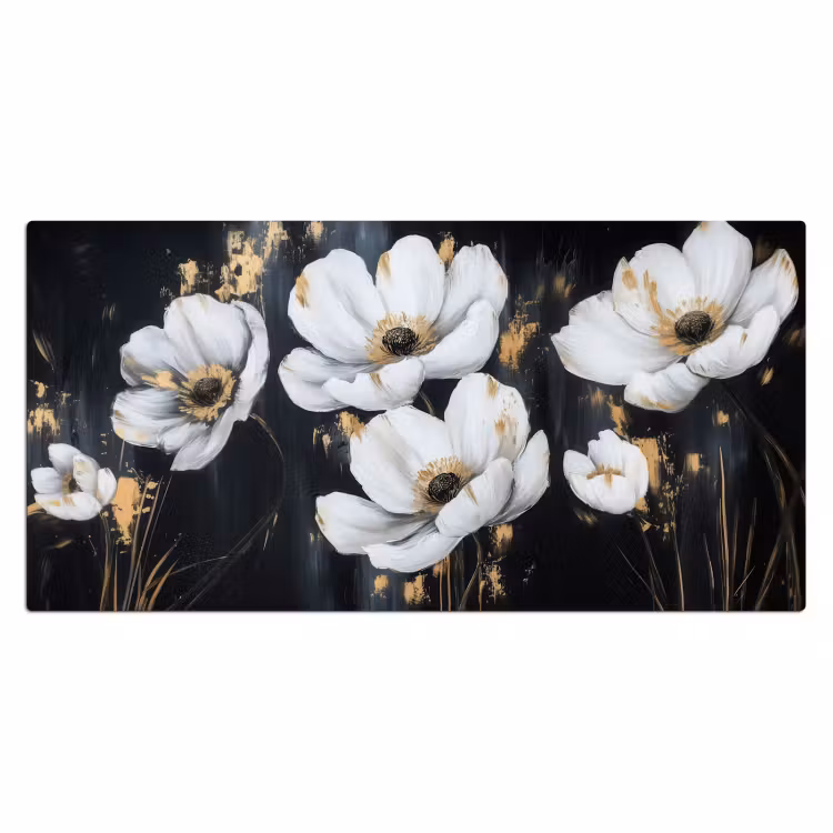 Bureau onderlegger - Bloemen - Wit - Abstract — 1