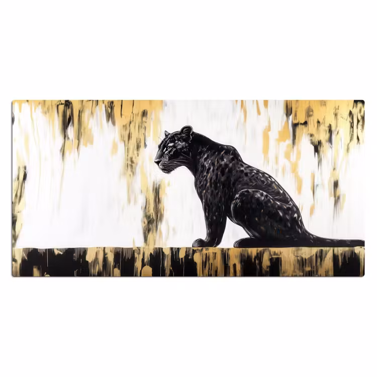 Bureau onderlegger - Panter - Zwart - Abstract - Goud — 1