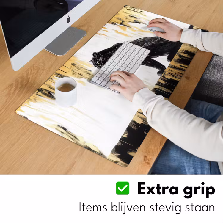 Bureau onderlegger - Panter - Zwart - Abstract - Goud — 5