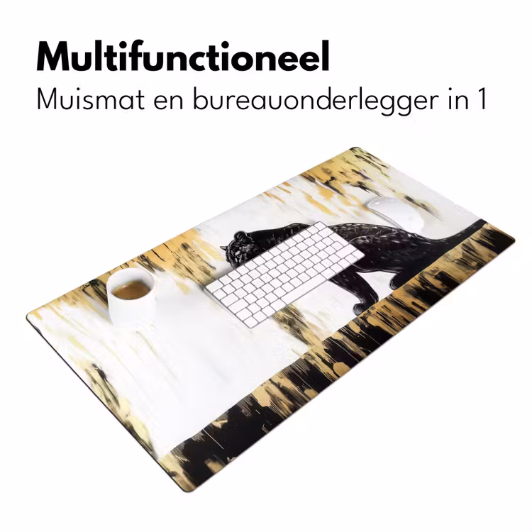 Bureau onderlegger - Panter - Zwart - Abstract - Goud — 6