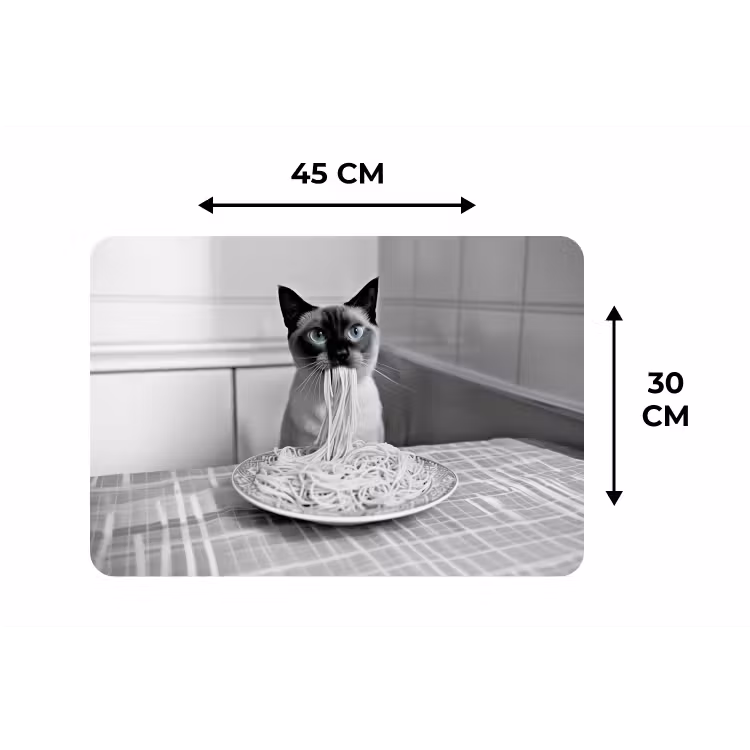 Placemat - 6 stuks - Kat - Siamees - Zwart Wit - Schattig - Dieren — 3