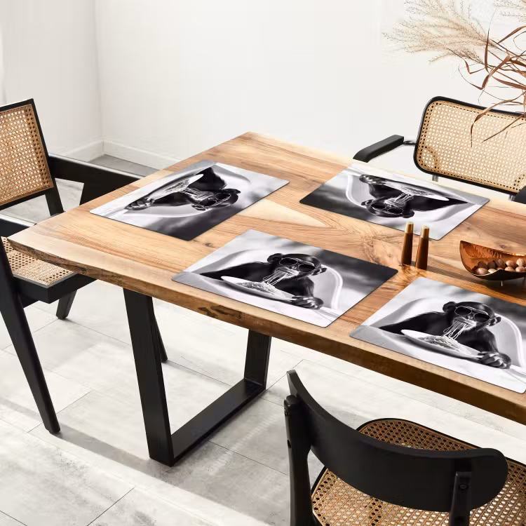 Placemat - 6 stuks - Aap - Spaghetti - Zonnebril - Zwart wit - Cool - Dier — 5