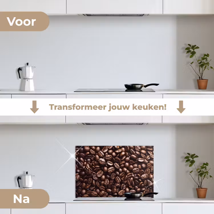 Spatscherm keuken - Bonen - Close-up - Donkerbruin — 3