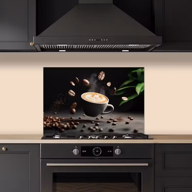 Spatscherm keuken - Cappuccino - Kop - Bonen - Bruin — 2