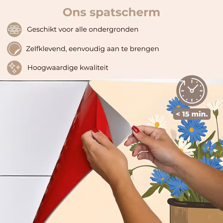 Spatscherm keuken - Coffee - Blik - Minimalistisch - Bloemen — 4