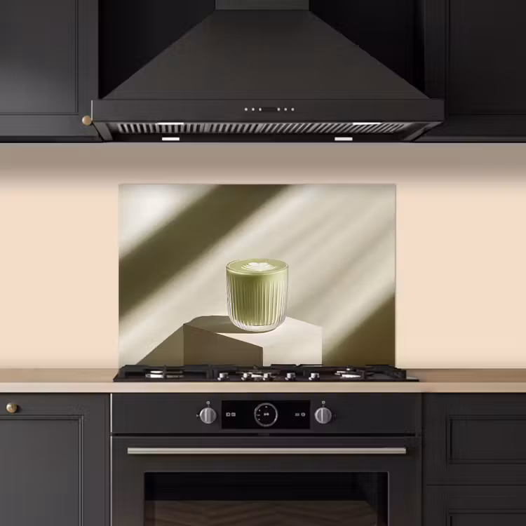 Spatscherm keuken - Matcha - Glas - Groen - Minimalistisch — 2