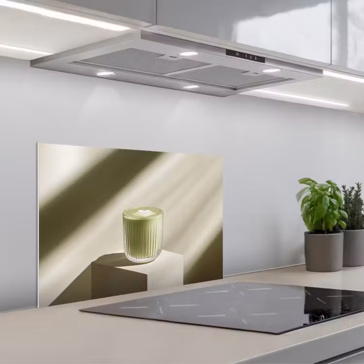 Spatscherm keuken - Matcha - Glas - Groen - Minimalistisch — 5