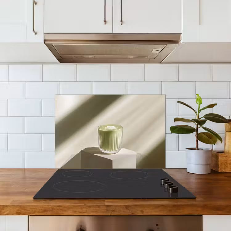 Spatscherm keuken - Matcha - Glas - Groen - Minimalistisch — 6