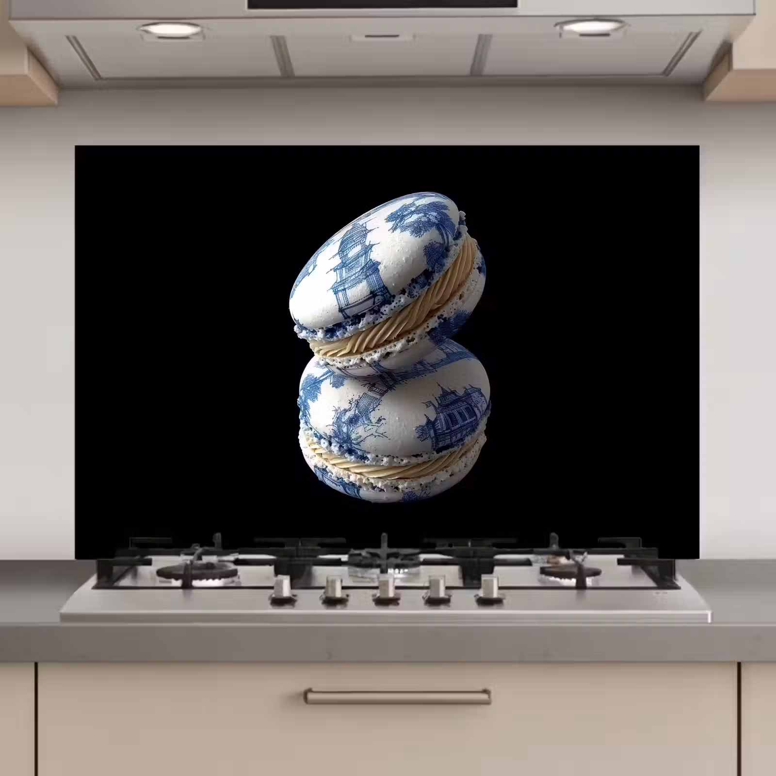 Spatscherm keuken - Eten - Macarons - Delfts blauw - Koekjes — 1