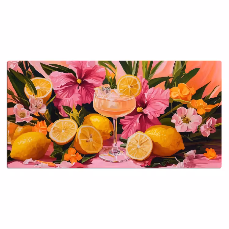 Bureau onderlegger - Drink - Bloemen - Yellow — 1