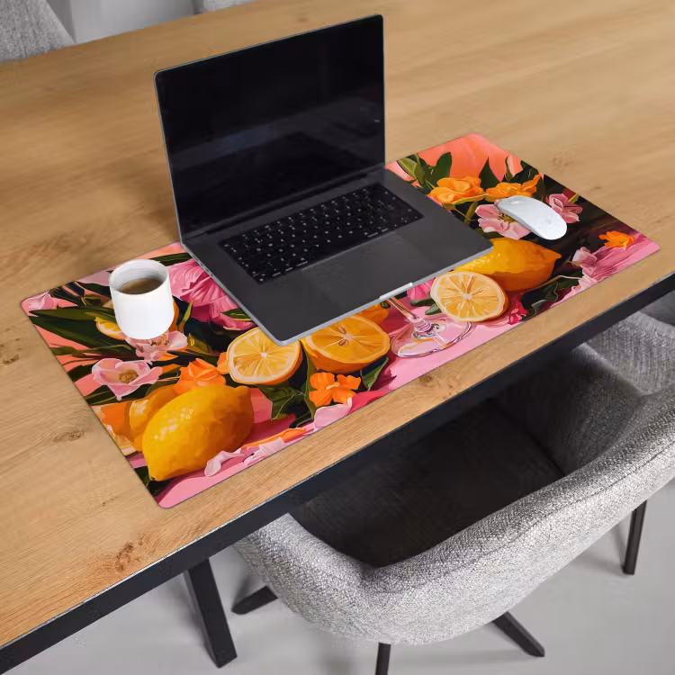 Bureau onderlegger - Drink - Bloemen - Yellow — 2