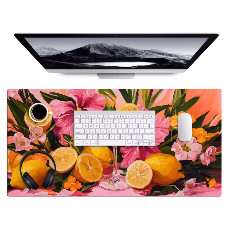 Bureau onderlegger - Drink - Bloemen - Yellow — 3
