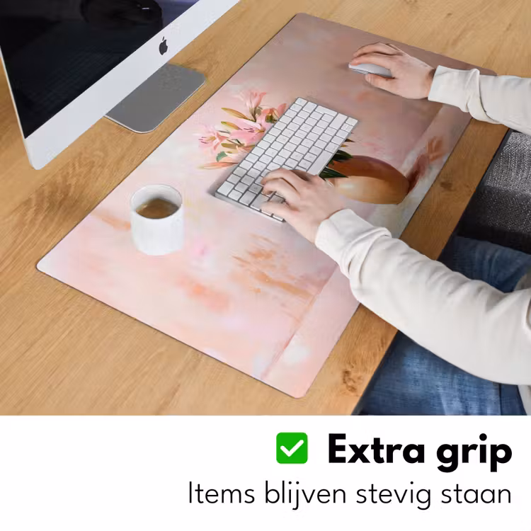 Bureau onderlegger - Vaas - Bloemen - Roze — 5