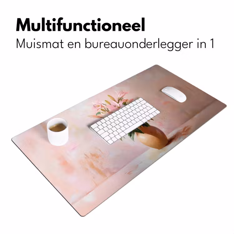 Bureau onderlegger - Vaas - Bloemen - Roze — 6