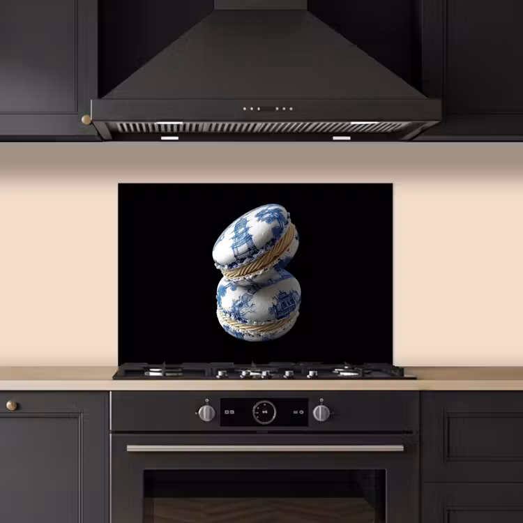 Spatscherm keuken - Eten - Macarons - Delfts blauw - Koekjes — 2