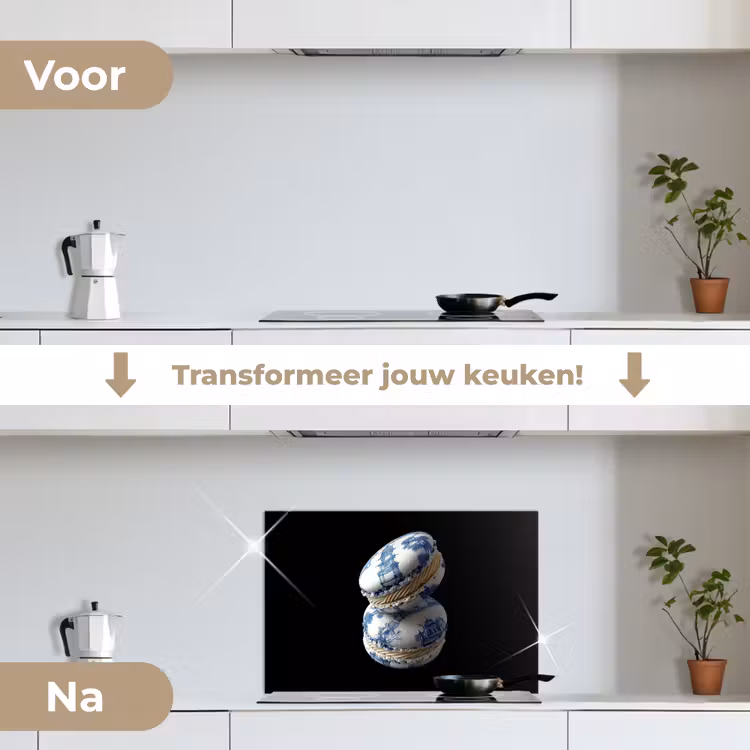 Spatscherm keuken - Eten - Macarons - Delfts blauw - Koekjes — 3
