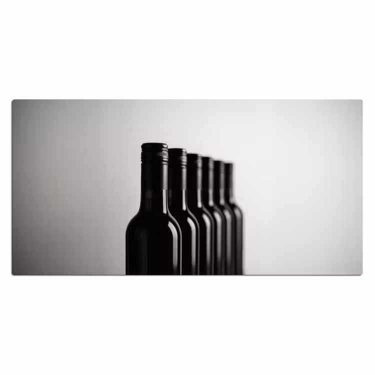 Bureau onderlegger - Wijnflessen - Zwart - Minimalistisch — 1