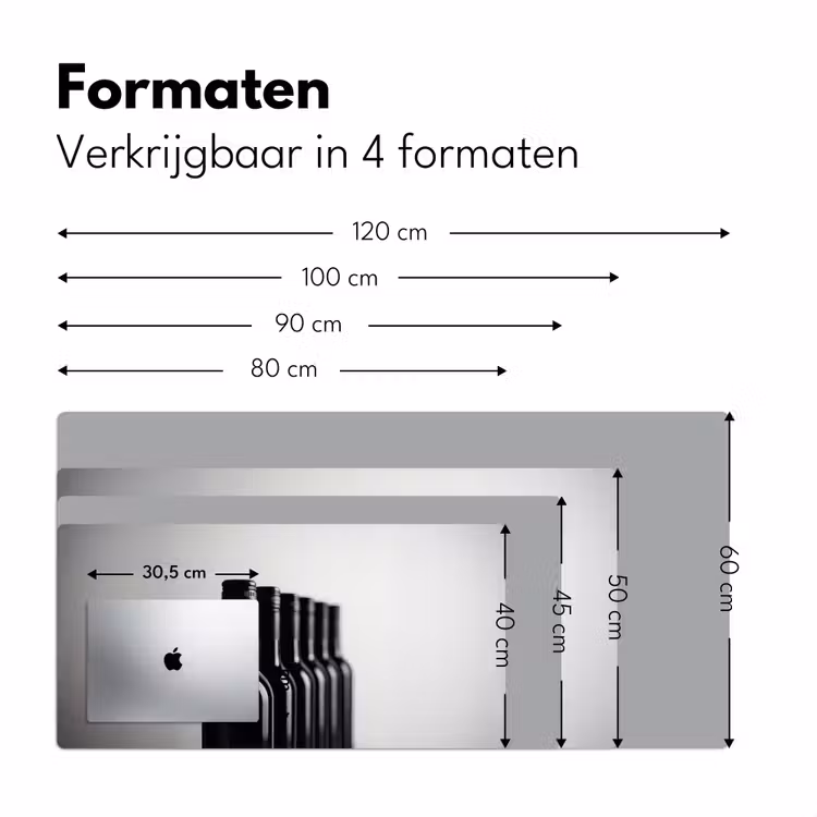 Bureau onderlegger - Wijnflessen - Zwart - Minimalistisch — 7