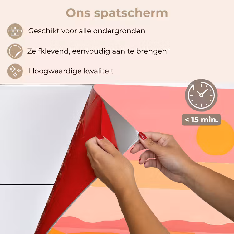 Spatscherm keuken - Zon - Abstract - Landschap - Oranje — 4