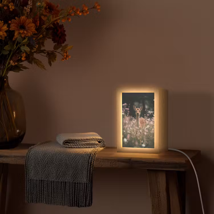 Tafellamp - Hert - Wilde bloemen - Bos — 3