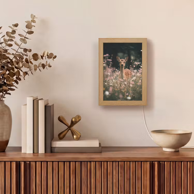 Tafellamp - Hert - Wilde bloemen - Bos — 4