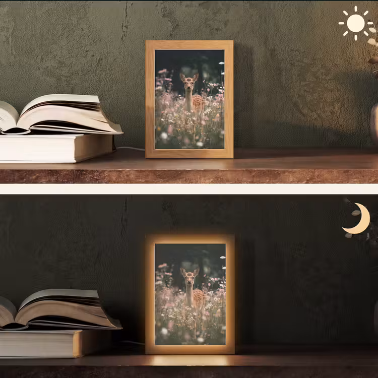 Tafellamp - Hert - Wilde bloemen - Bos — 5