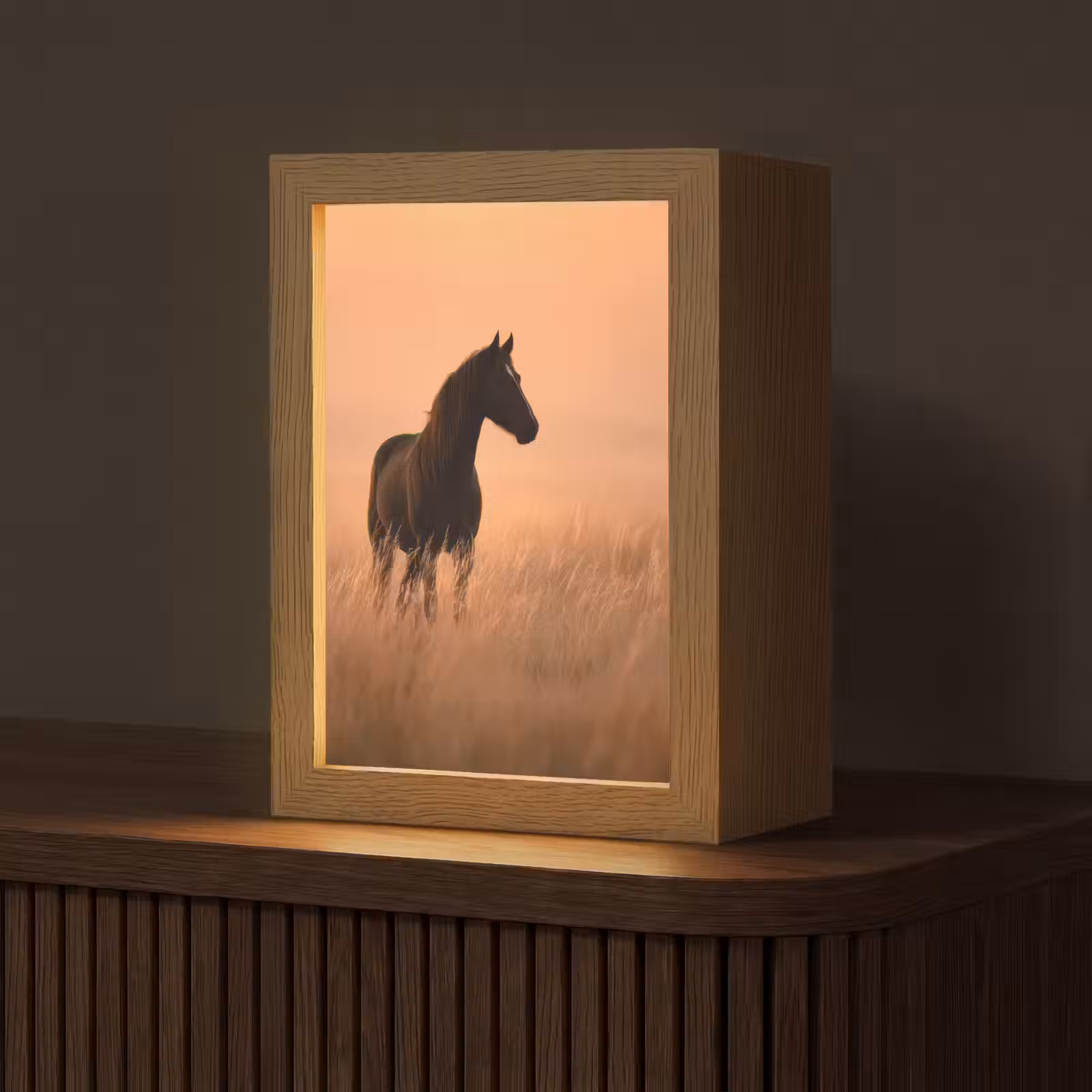 Tafellamp - Paard - Grasveld - Zonsondergang — 1