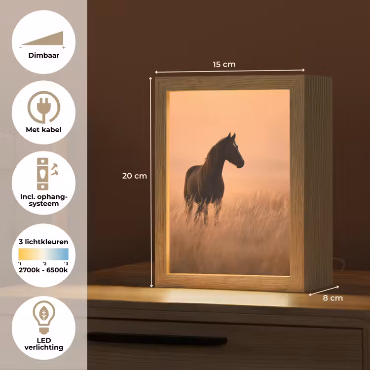 Tafellamp - Paard - Grasveld - Zonsondergang — 7