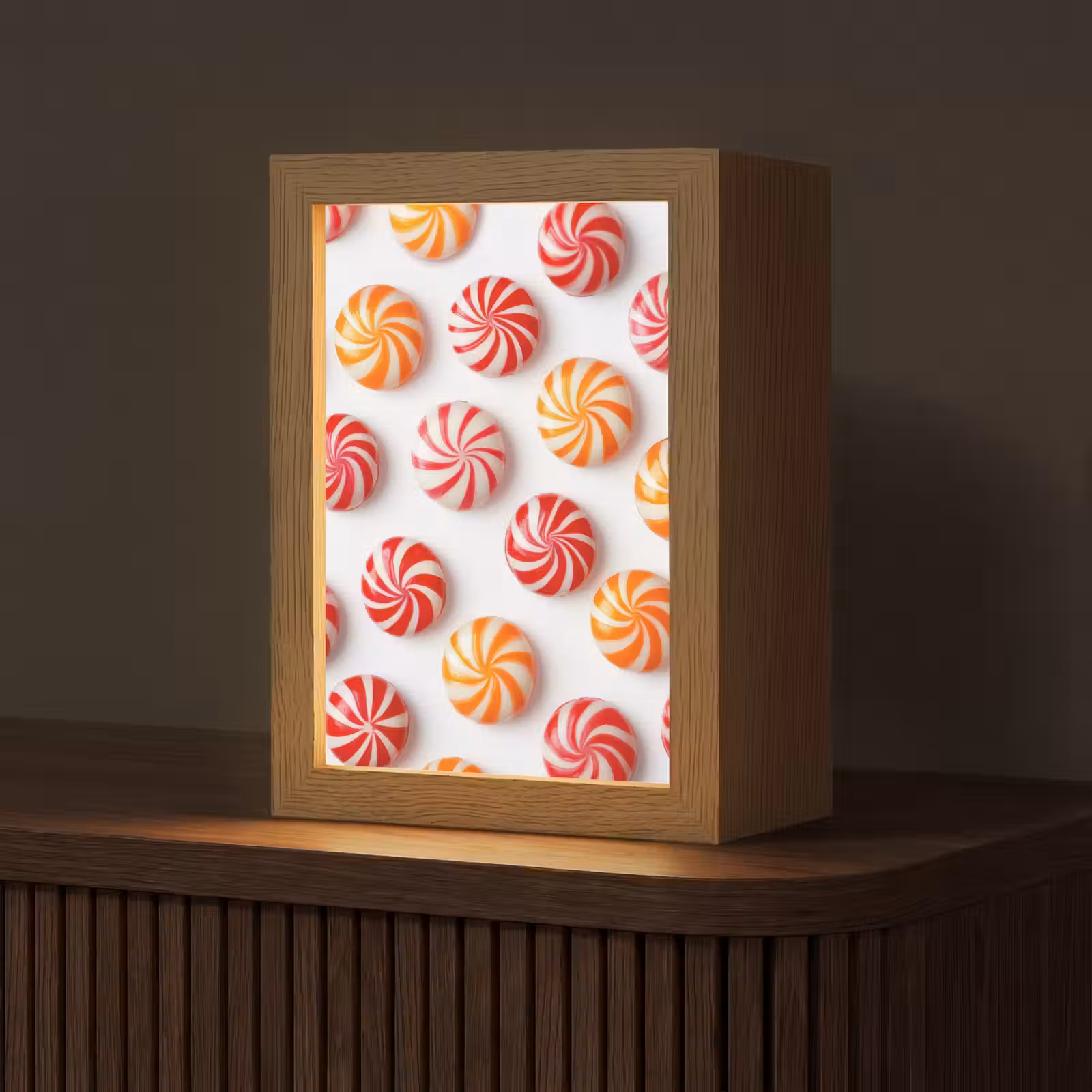 Tafellamp - Snoep - Patroon - Rood - Oranje — 1