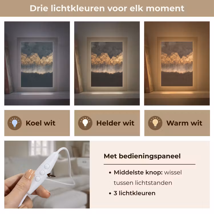 Tafellamp - Gouden Bomen in Mistig Landschap — 6