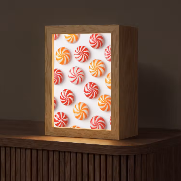 Tafellamp - Snoep - Patroon - Rood - Oranje — 1