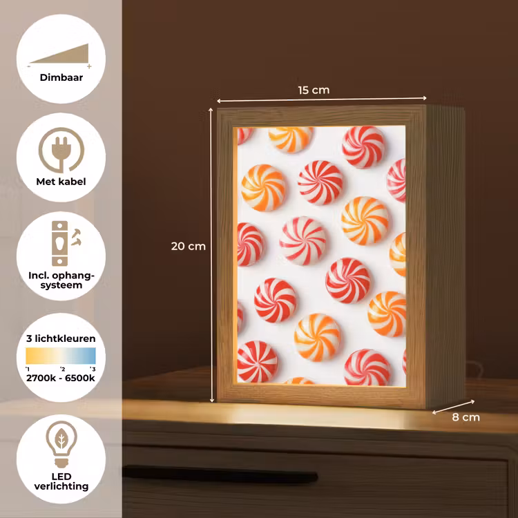 Tafellamp - Snoep - Patroon - Rood - Oranje — 7