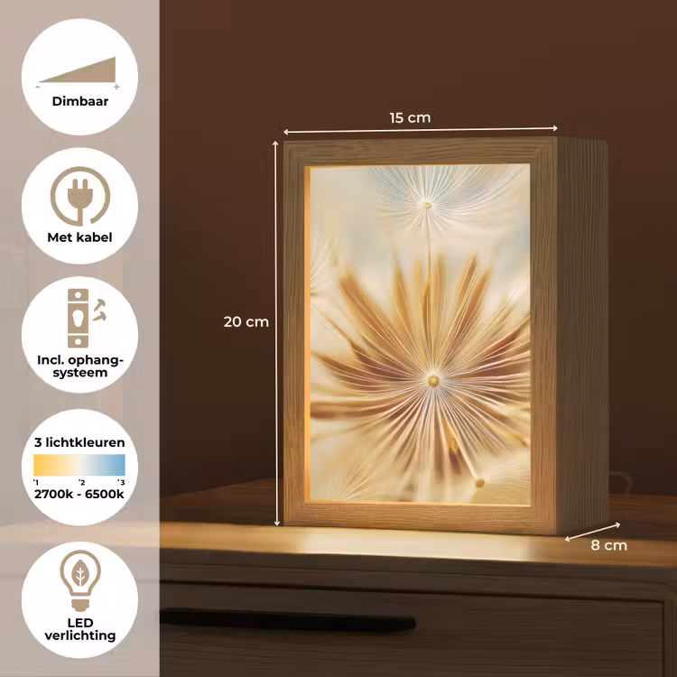 Tafellamp - Paardenbloem - Beige - Abstract - Modern - Natuur — 7