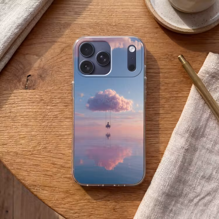 Telefoonhoesje Softcase - Wolk - Schommel - Kleurrijke lucht — 2