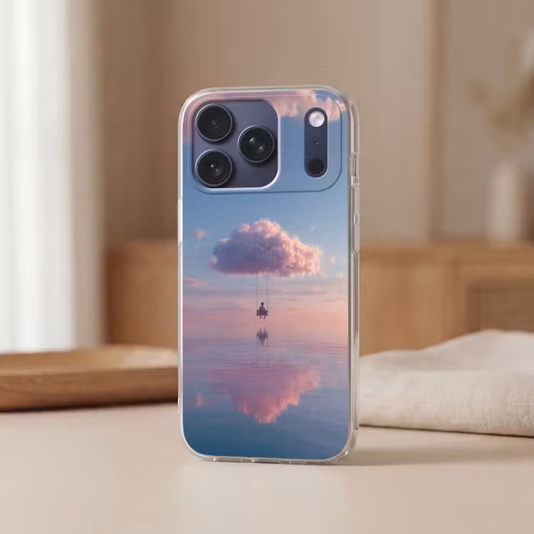 Telefoonhoesje Softcase - Wolk - Schommel - Kleurrijke lucht — 3