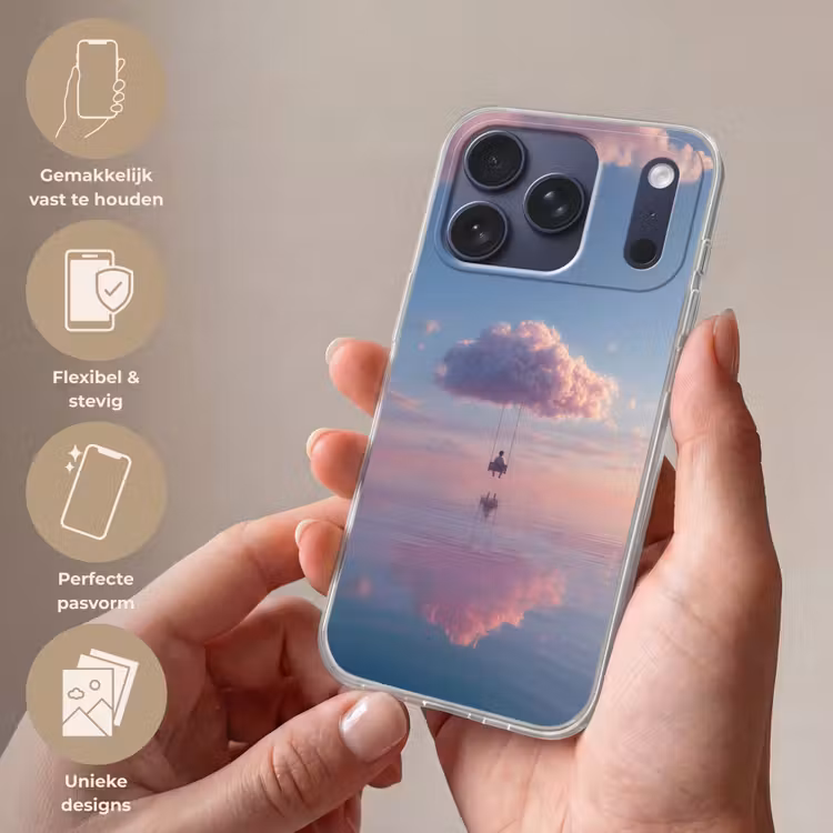 Telefoonhoesje Softcase - Wolk - Schommel - Kleurrijke lucht — 4