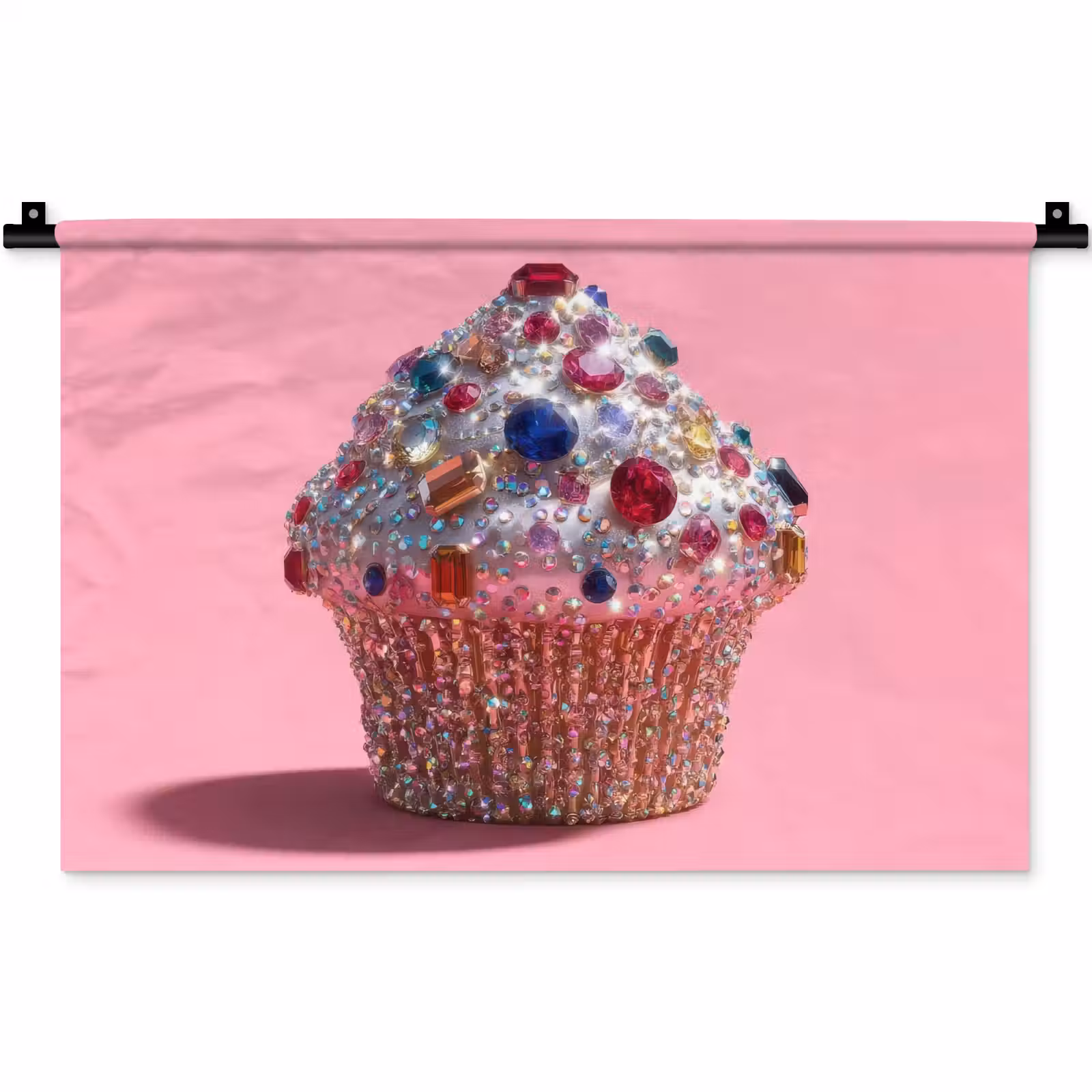 Wandkleed - Cupcake - Kleurrijk - Edelstenen — 1